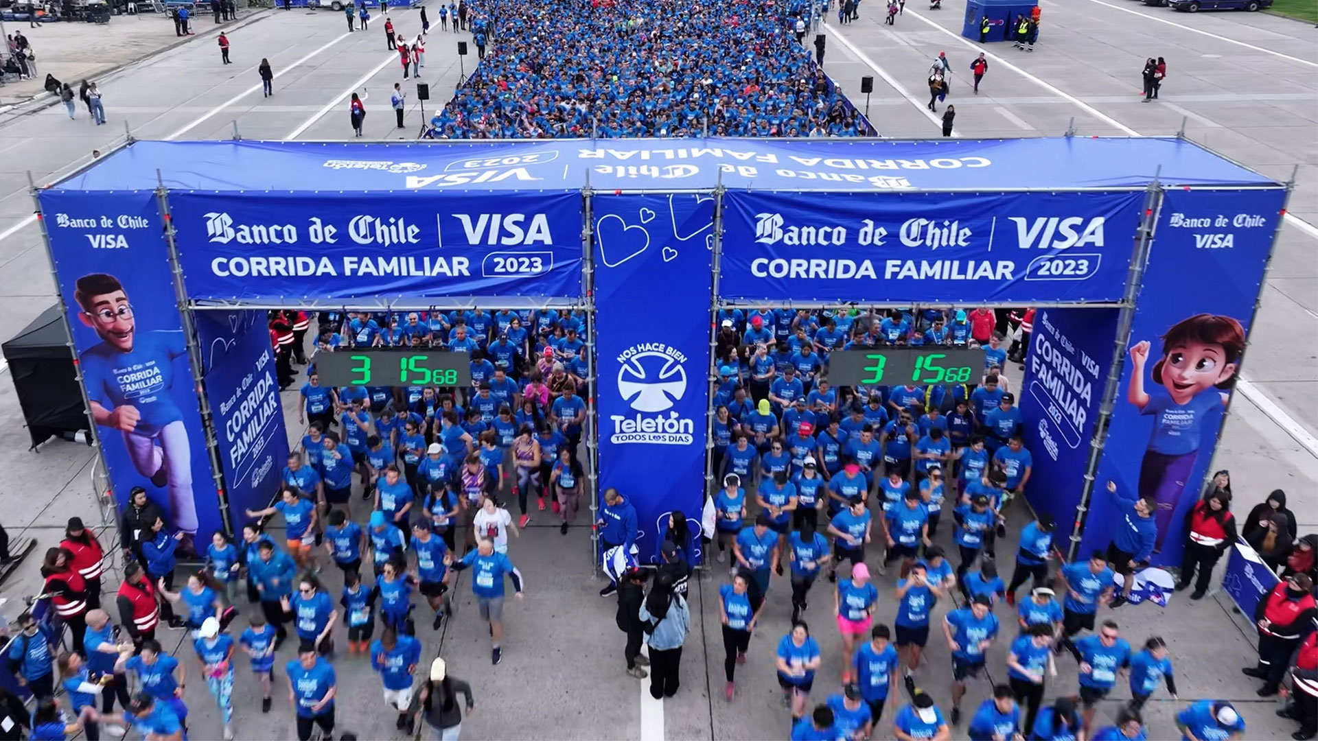 Con masiva convocatoria se realizó la gran corrida familiar Banco de Chile-Visa en Teletón 2023