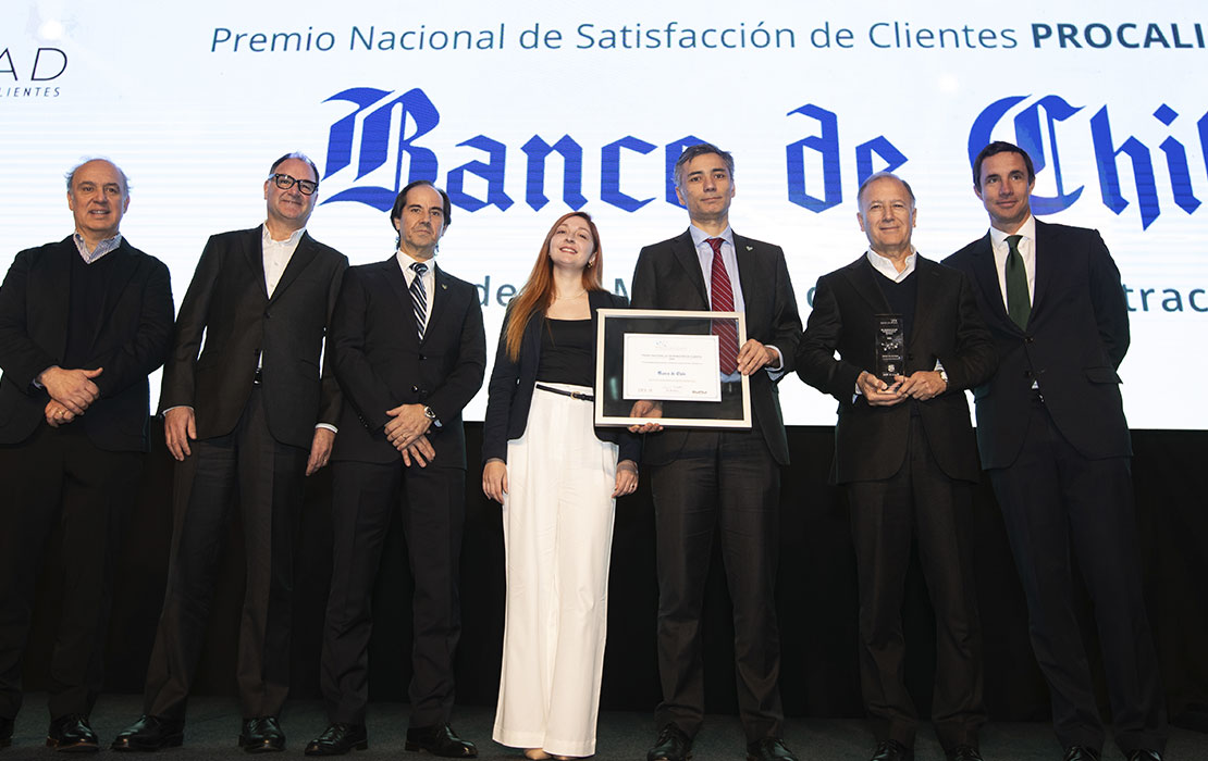 Banco de Chile es reconocido nuevamente por su liderazgo en la atención de calidad a sus clientes y por el pago oportuno a sus proveedores