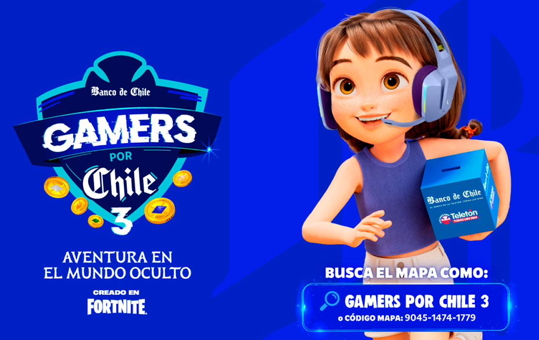 Tarjeta Cumple la misión de Banco de Chile y Teletón en Fortnite